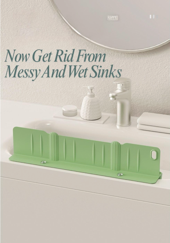 2-in-1 Kitchen Sink Organizer: Splash Guard & Countertop Storage Rack
