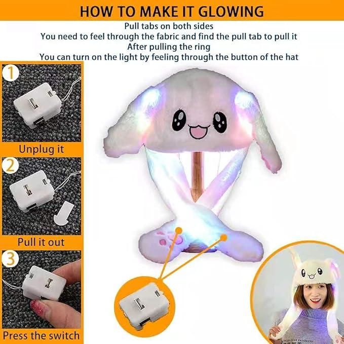 Cute Rabbit Plush Bunny Cap - The Ears Pop Hat Funny Bunny