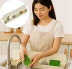 2-in-1 Kitchen Sink Organizer: Splash Guard & Countertop Storage Rack