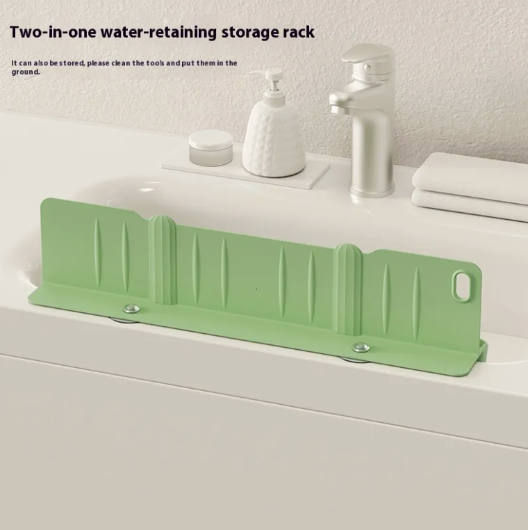2-in-1 Kitchen Sink Organizer: Splash Guard & Countertop Storage Rack