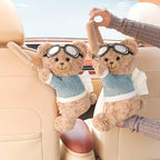 Cute Plush Bear Car Seat Back Tissue Holder