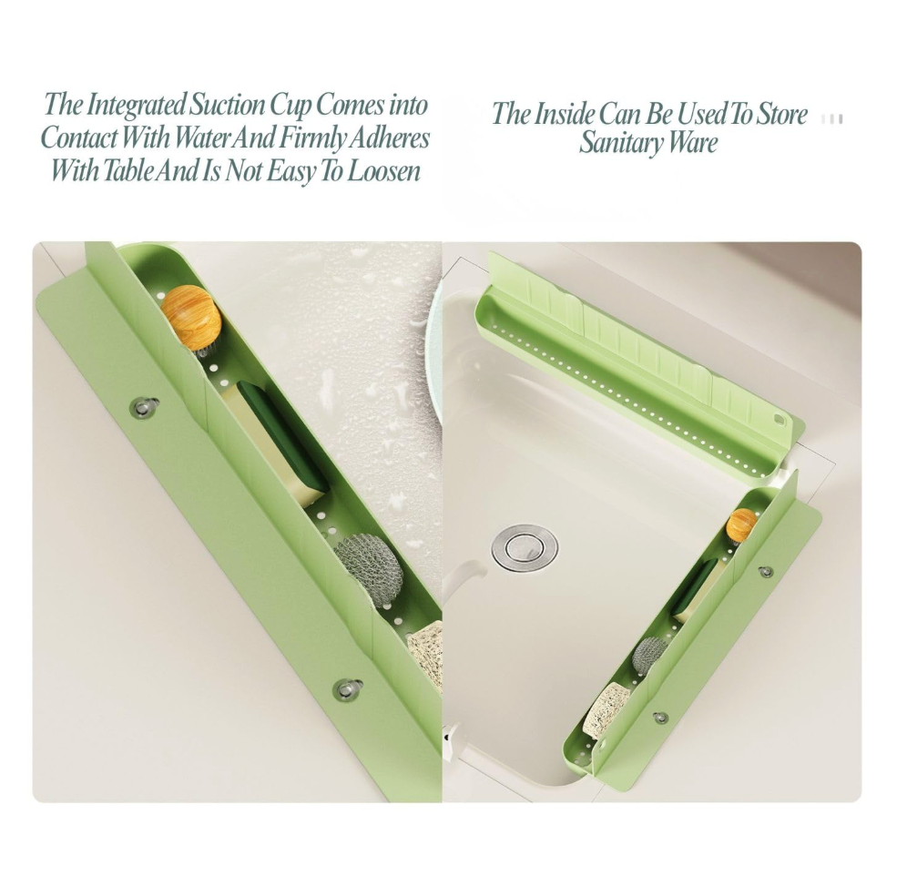 2-in-1 Kitchen Sink Organizer: Splash Guard & Countertop Storage Rack