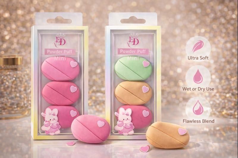 Fingertip Powder Puff Mini Set  (Pack of 2)