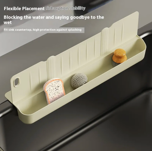 2-in-1 Kitchen Sink Organizer: Splash Guard & Countertop Storage Rack