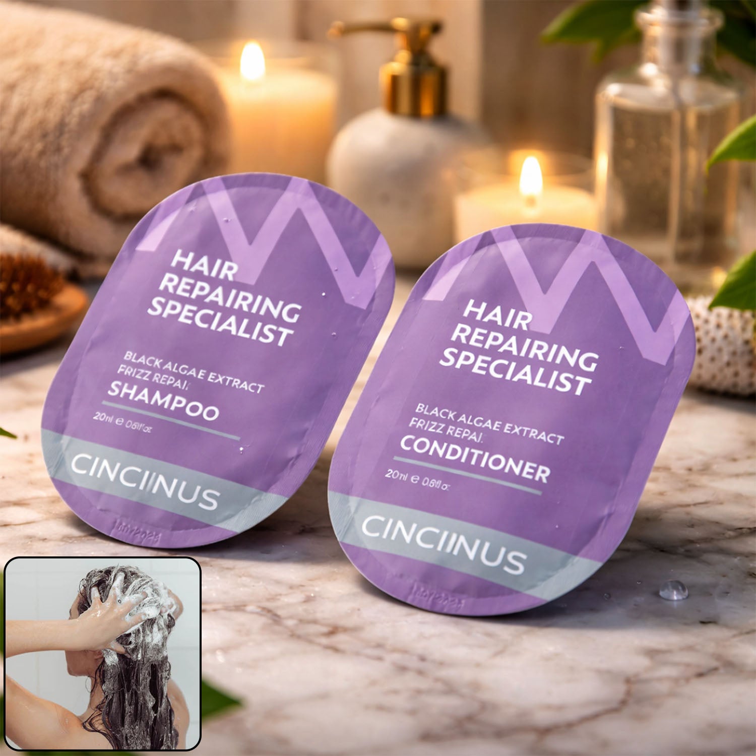 Hair Repair Shampoo And Conditioner Combo Sachet Set (2 Pc 20ml Each)